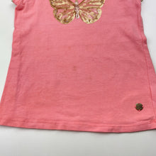 Load image into Gallery viewer, Girls Tutus &amp; Tambourines, pink tee / top, sequin butterfly, FUC, size 5,  