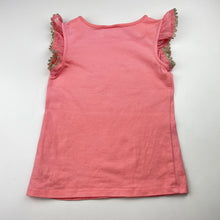 Load image into Gallery viewer, Girls Tutus &amp; Tambourines, pink tee / top, sequin butterfly, FUC, size 5,  