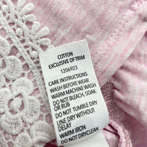 Girls Dymples, lace trim cotton long sleeve top, FUC, size 0,  