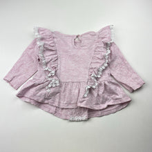 Load image into Gallery viewer, Girls Dymples, lace trim cotton long sleeve top, FUC, size 0,  