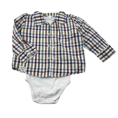 Boys Pumpkin Patch, cotton all-in-one shirt / romper, FUC, size 0,  