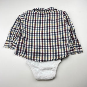 Boys Pumpkin Patch, cotton all-in-one shirt / romper, FUC, size 0,  