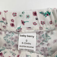 Load image into Gallery viewer, Girls Baby Berry, stretchy floral leggings / bottoms, FUC, size 0,  
