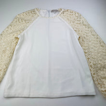 Load image into Gallery viewer, Girls Child by Petals Ink, lined long sleeve top, floral lace sleeves, EUC, size 10,  