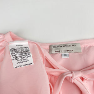 Girls Child by Petals Ink, pink lightweight long sleeve top, EUC, size 14,  