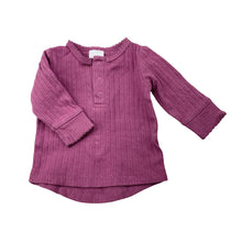 Load image into Gallery viewer, Girls Baby Berry, pointelle cotton long sleeve top, GUC, size 0000,  