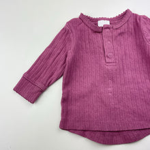 Load image into Gallery viewer, Girls Baby Berry, pointelle cotton long sleeve top, GUC, size 0000,  