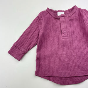 Girls Baby Berry, pointelle cotton long sleeve top, GUC, size 0000,  