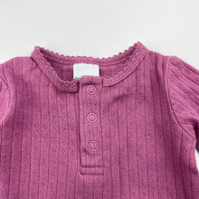 Load image into Gallery viewer, Girls Baby Berry, pointelle cotton long sleeve top, GUC, size 0000,  