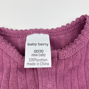 Girls Baby Berry, pointelle cotton long sleeve top, GUC, size 0000,  