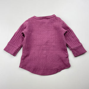Girls Baby Berry, pointelle cotton long sleeve top, GUC, size 0000,  