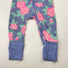Load image into Gallery viewer, Girls Bonds, floral zip wondersuit / zippy / romper, FUC, size 00,  