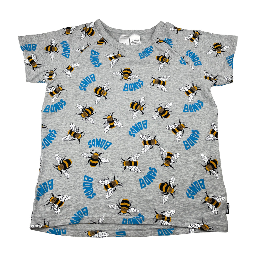 Unisex Bonds, stretchy pyjama tee / top, bees, EUC, size 8,  