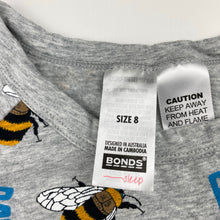 Load image into Gallery viewer, Unisex Bonds, stretchy pyjama tee / top, bees, EUC, size 8,  