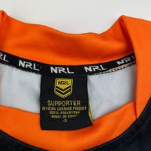 Load image into Gallery viewer, Unisex NRL Supporter, Wests Tigers jersey top, wash fade, FUC, size 4,  