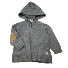 Load image into Gallery viewer, Boys Target, knitted cotton zip hoodie sweater, mark back right cuff, FUC, size 1,  