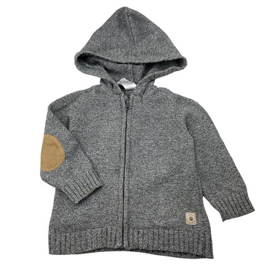 Boys Target, knitted cotton zip hoodie sweater, mark back right cuff, FUC, size 1,  