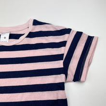 Load image into Gallery viewer, Girls Target, navy &amp; metallic pink stripe tee / top, GUC, size 6,  