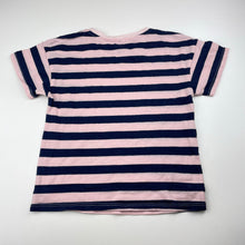 Load image into Gallery viewer, Girls Target, navy &amp; metallic pink stripe tee / top, GUC, size 6,  