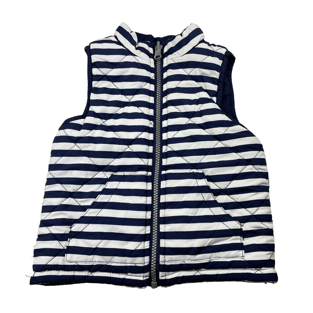 Boys Sprout, reversible navy/striped sleeveless vest / jacket, GUC, size 1,  