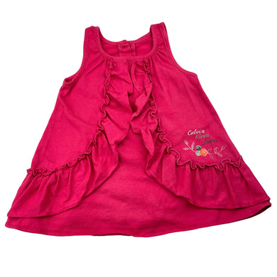 Girls Calvin Klein Jeans, pink casual summer dress, FUC, size 2, L: 37cm