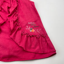 Load image into Gallery viewer, Girls Calvin Klein Jeans, pink casual summer dress, FUC, size 2, L: 37cm