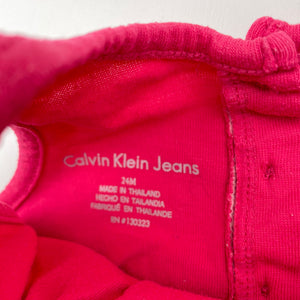 Girls Calvin Klein Jeans, pink casual summer dress, FUC, size 2, L: 37cm