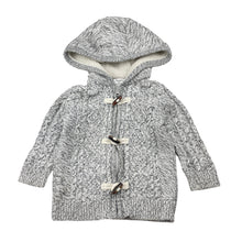 Load image into Gallery viewer, Boys Dymples, knitted cotton zip hoodie sweater, mark back right sleeve, FUC, size 2,  
