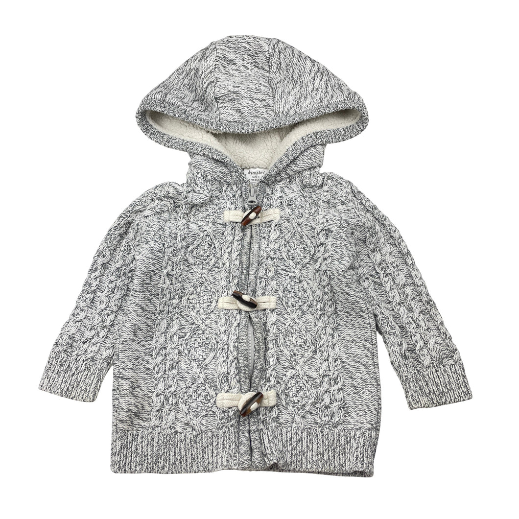 Boys Dymples, knitted cotton zip hoodie sweater, mark back right sleeve, FUC, size 2,  