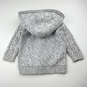 Boys Dymples, knitted cotton zip hoodie sweater, mark back right sleeve, FUC, size 2,  
