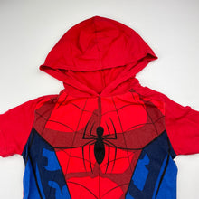 Load image into Gallery viewer, Boys Marvel, Spiderman cotton hooded tee / top, wash fade, FUC, size 4,  
