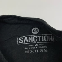 Load image into Gallery viewer, Boys SANCTION, black cotton tee / top, wash fade, FUC, size 8,  