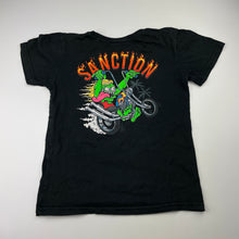 Load image into Gallery viewer, Boys SANCTION, black cotton tee / top, wash fade, FUC, size 8,  