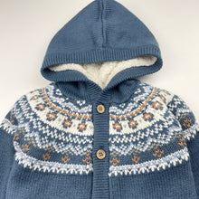 Load image into Gallery viewer, Boys Anko, thick fleece lined knit hooded sweater, GUC, size 0,  