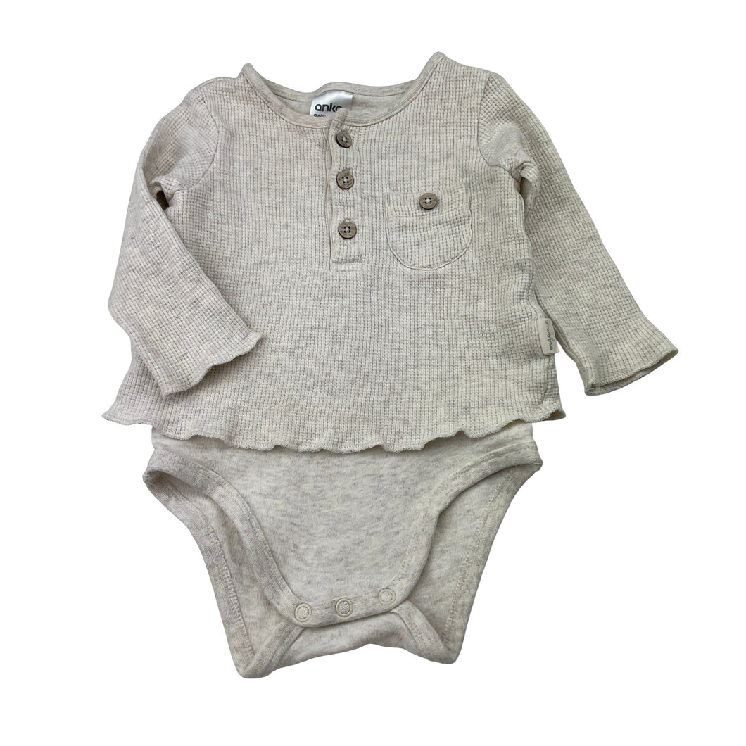 Boys Anko, organic cotton romper, GUC, size 00,  