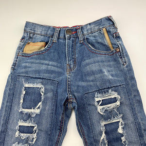 Boys Zara, distressed stretch denim jeans, adjustable, Inside leg: 49cm, FUC, size 5-6,  
