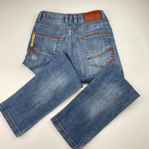 Boys Zara, distressed stretch denim jeans, adjustable, Inside leg: 49cm, FUC, size 5-6,  