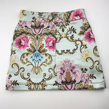 Load image into Gallery viewer, Girls Child by Petals Ink, lined embroidered floral skirt, L: 33cm, W: 29cm across, EUC, size 7,  