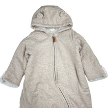 Load image into Gallery viewer, Unisex H&amp;M, fleece lined cotton zip coverall / romper, GUC, size 0,  
