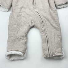 Load image into Gallery viewer, Unisex H&amp;M, fleece lined cotton zip coverall / romper, GUC, size 0,  