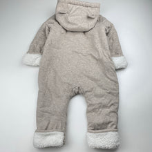 Load image into Gallery viewer, Unisex H&amp;M, fleece lined cotton zip coverall / romper, GUC, size 0,  