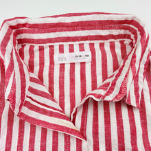 Load image into Gallery viewer, Girls Zara, striped cotton / linen cropped shirt / top, mark on lining, FUC, size 13-14,  