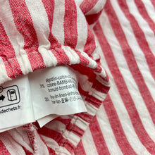 Load image into Gallery viewer, Girls Zara, striped cotton / linen cropped shirt / top, mark on lining, FUC, size 13-14,  