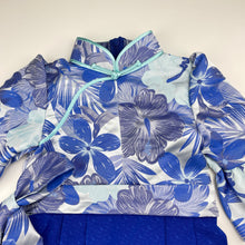 Load image into Gallery viewer, Girls lightweight, blue floral dress, no labels, armpit to armpit: 26cm, EUC, size 2-3, L: 52cm