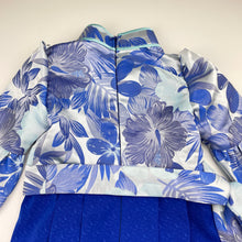 Load image into Gallery viewer, Girls lightweight, blue floral dress, no labels, armpit to armpit: 26cm, EUC, size 2-3, L: 52cm