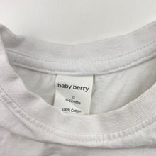 Load image into Gallery viewer, Unisex Baby Berry, white cotton t-shirt / top, GUC, size 0,  