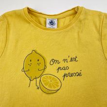 Load image into Gallery viewer, Girls Petit Bateau, yellow cotton tee / top, FUC, size 5,  