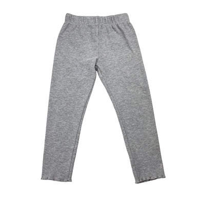 Girls PL Kids, grey ribbed leggings, elasticated, GUC, size 2,  