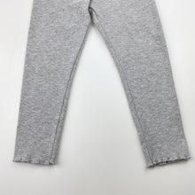 Load image into Gallery viewer, Girls PL Kids, grey ribbed leggings, elasticated, GUC, size 2,  