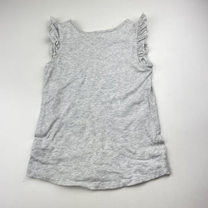 Girls Anko, grey marle cotton tee / top, rainbow, EUC, size 7,  